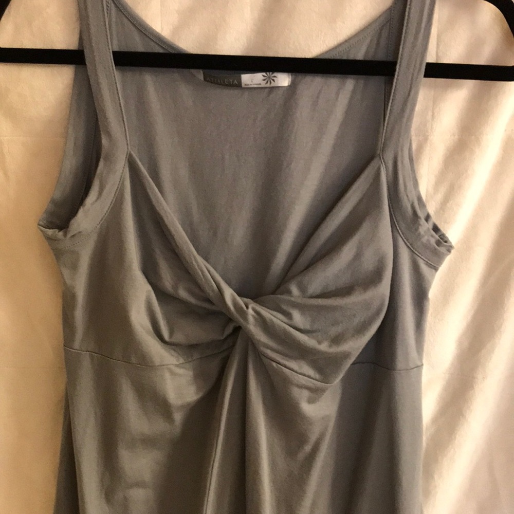 Athleta Twist Front Gray Tank Top - Picture 2 of 5